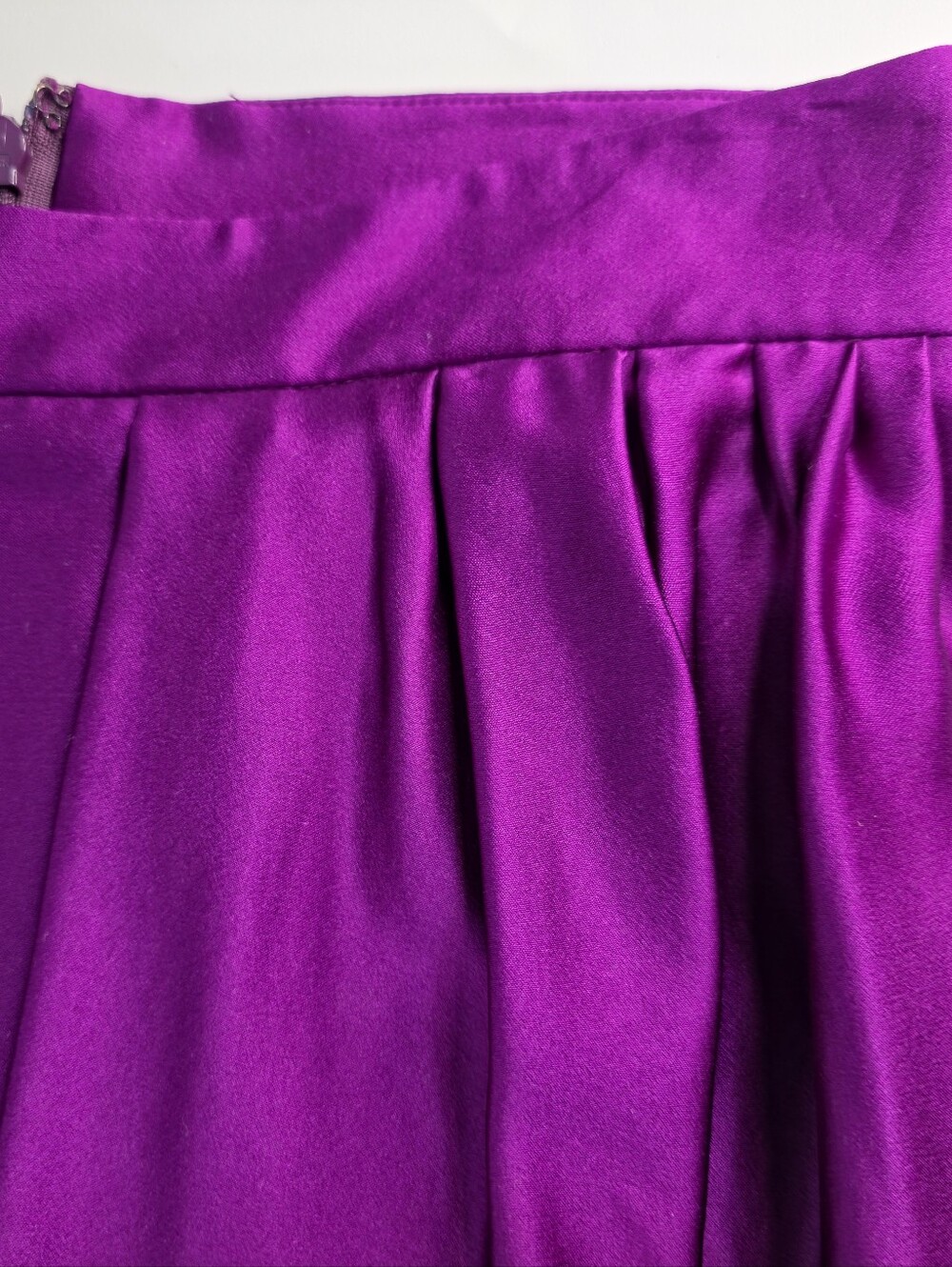 Yves Saint Laurent YSL 100% Silk Purple Magenta Knee Length Skirt XS - Picture 4 of 16